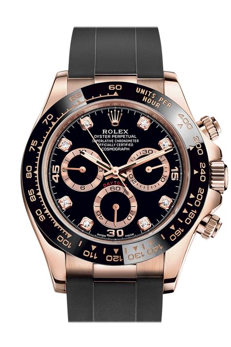 rolex daytona 18k rose gold black dial